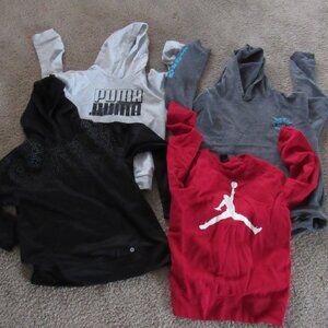 Lot of 4 Boys Youth Large Sweatshirts, 3-Hooded, Puma, Jordan, Xersion, Maui